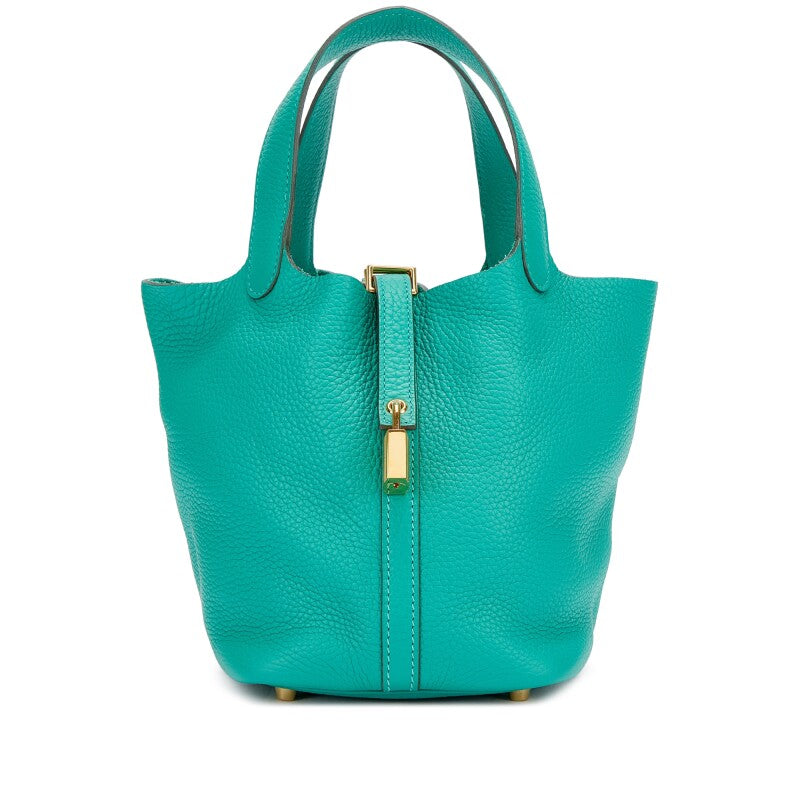 Hermès Vert Verone Clemence Picotin Lock 18 Gold Hardware