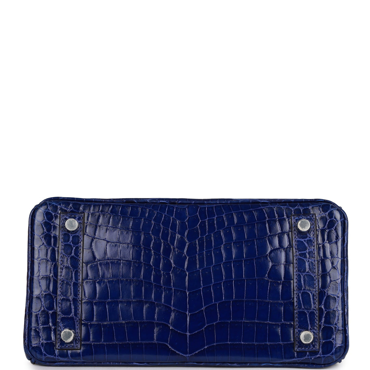 Hermes Birkin 25 Bleu Electric Shiny Faux Leather Palladium Hardware