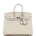 Hermès Birkin Sellier 25 Craie Epsom Palladium Hardware