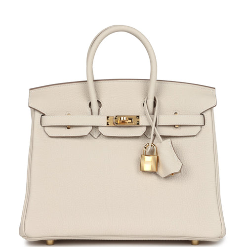 Hermès Birkin 25 Craie Togo Gold Hardware