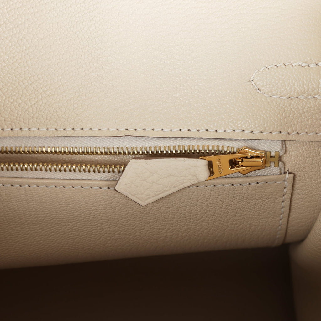 Hermès Birkin 25 Craie Togo Gold Hardware