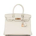 Hermès Birkin 30 Craie Togo Rose Gold Hardware