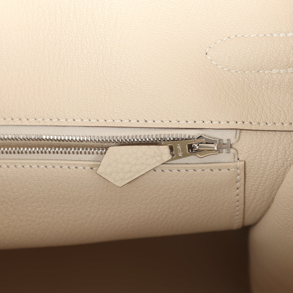 Hermès Birkin 35 Craie Togo Palladium Hardware