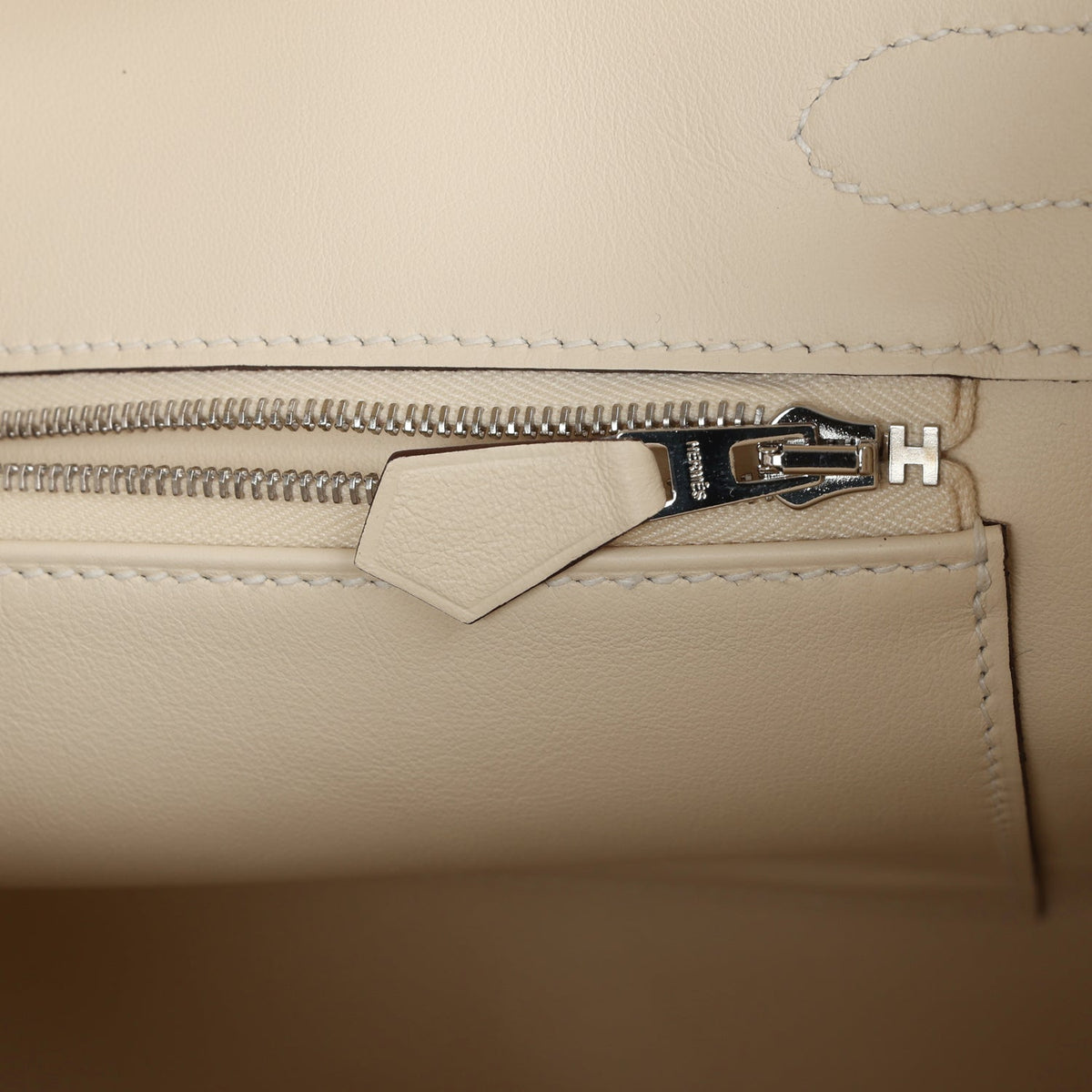 Hermès Birkin 30 Nata Swift and Jaune Poussin Toile Palladium Hardware