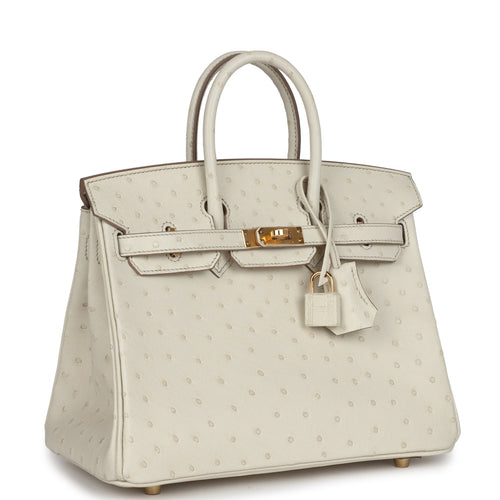 Hermès Birkin 25 Beton Ostrich Gold Hardware