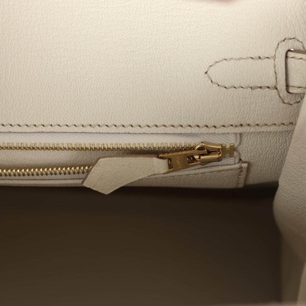 Hermès Birkin 25 Beton Ostrich Gold Hardware