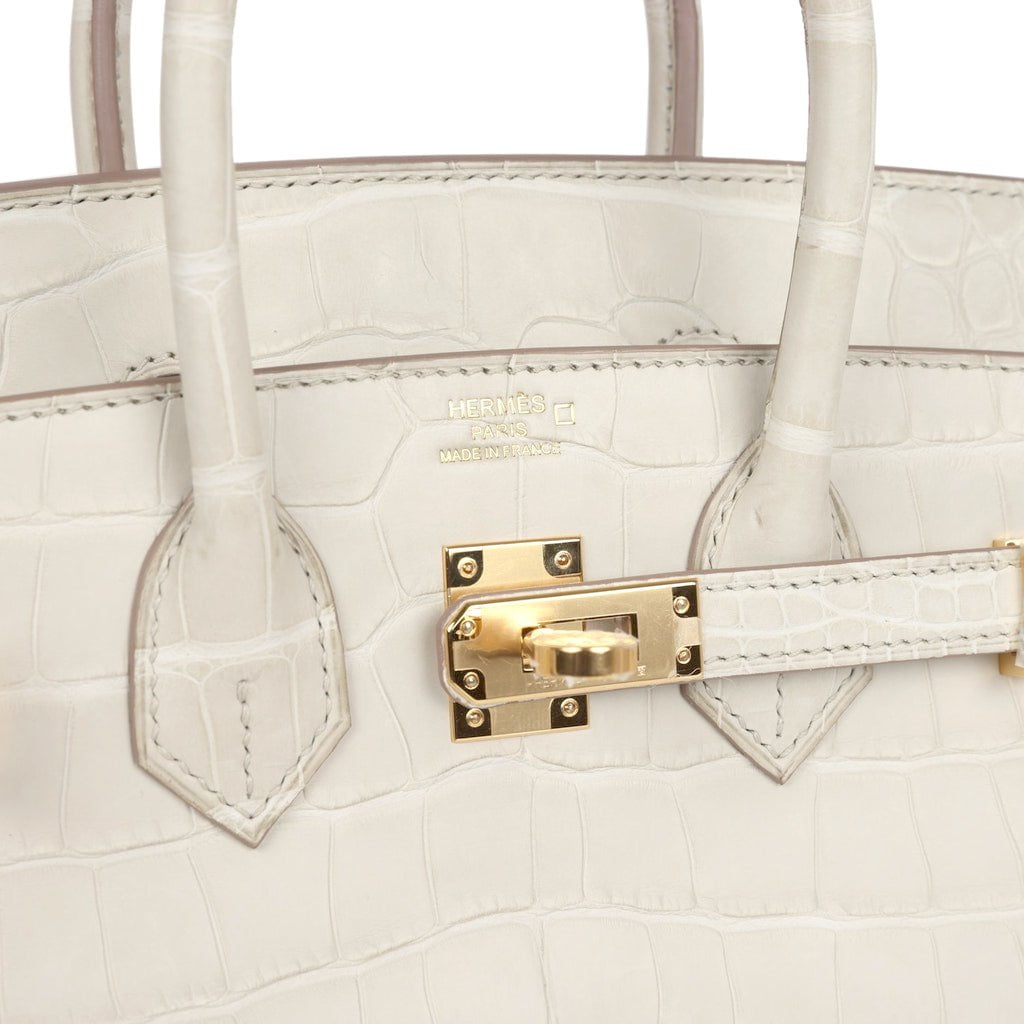 Hermès Birkin 25 Beton Matte Faux Leather Gold Hardware