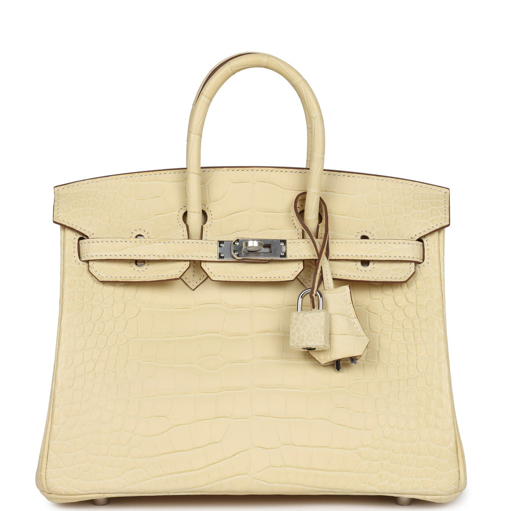 Hermès Birkin 25 Vanille Matte Faux Leather Palladium Hardware