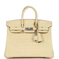 Hermès Birkin 25 Vanille Matte Faux Leather Palladium Hardware