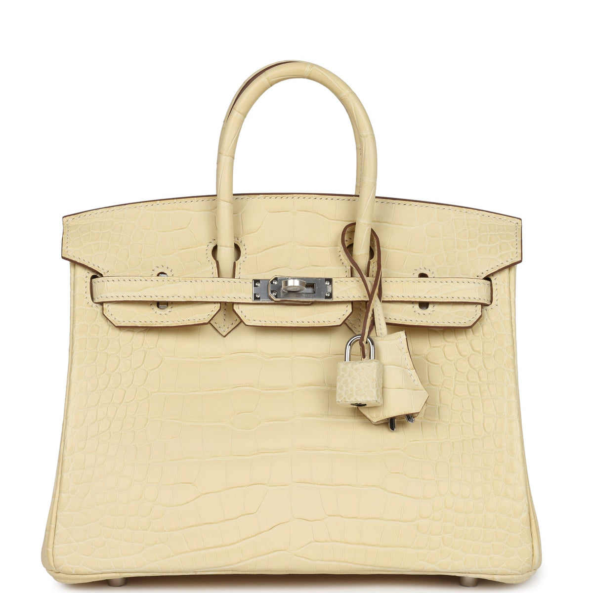 Hermès Birkin 25 Vanille Matte Faux Leather Palladium Hardware
