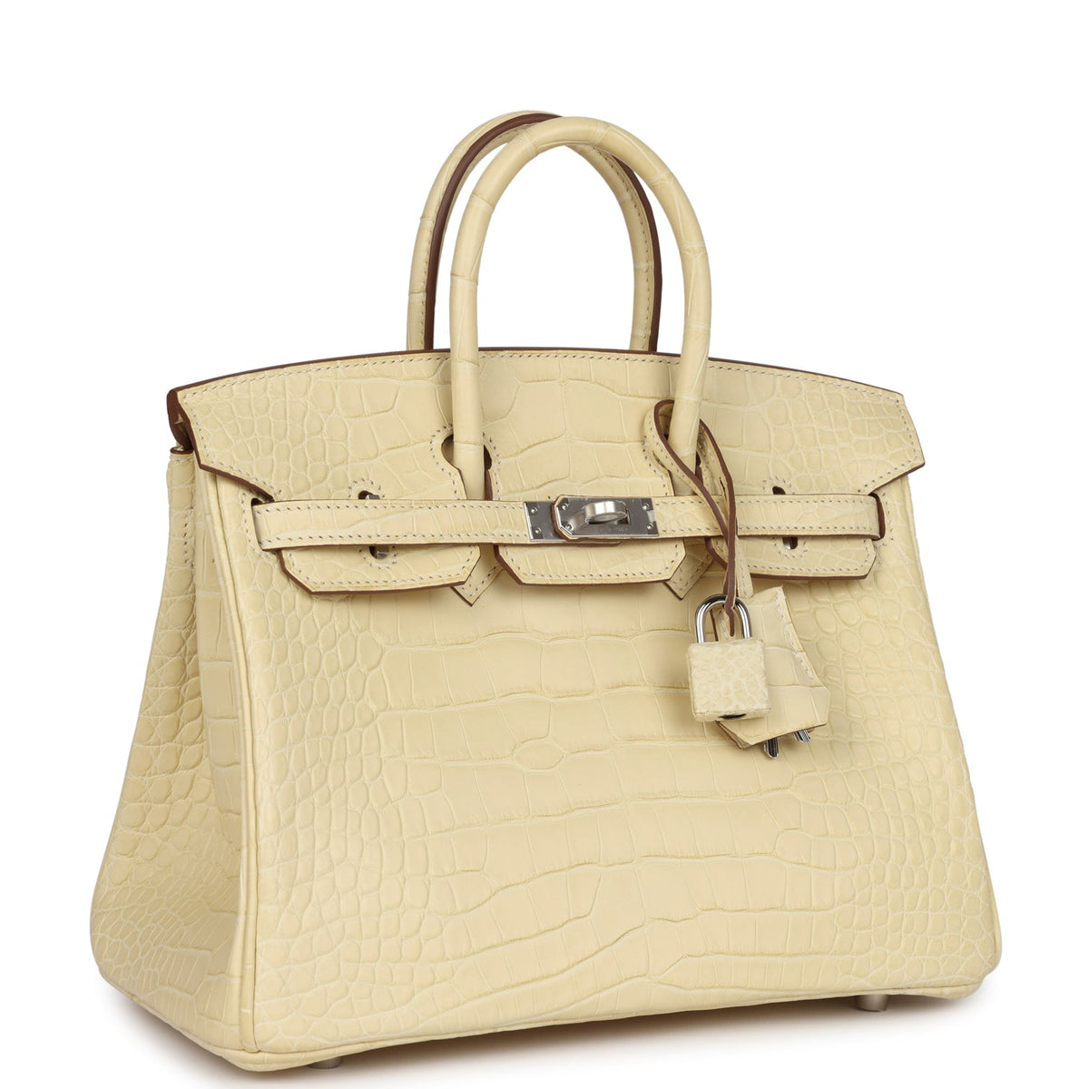 Hermès Birkin 25 Vanille Matte Faux Leather Palladium Hardware