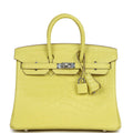 Hermès Birkin 25 Lime Matte Faux Leather Palladium Hardware