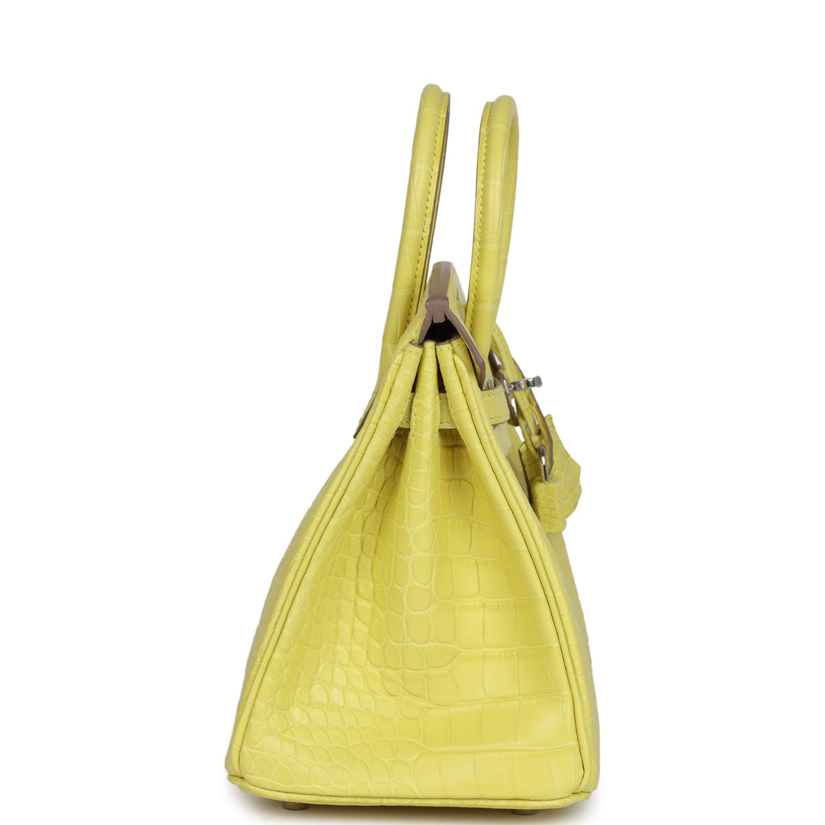 Hermès Birkin 25 Lime Matte Faux Leather Palladium Hardware