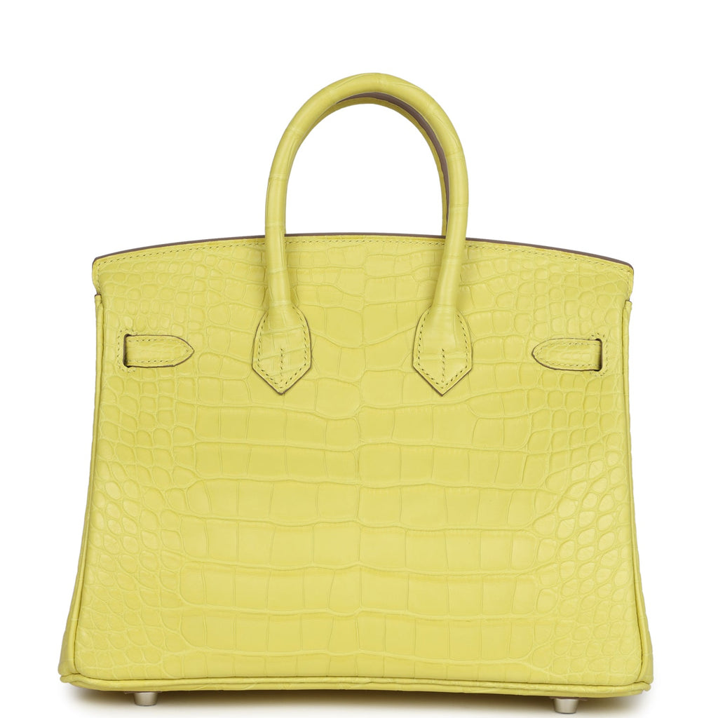 Hermès Birkin 25 Lime Matte Faux Leather Palladium Hardware