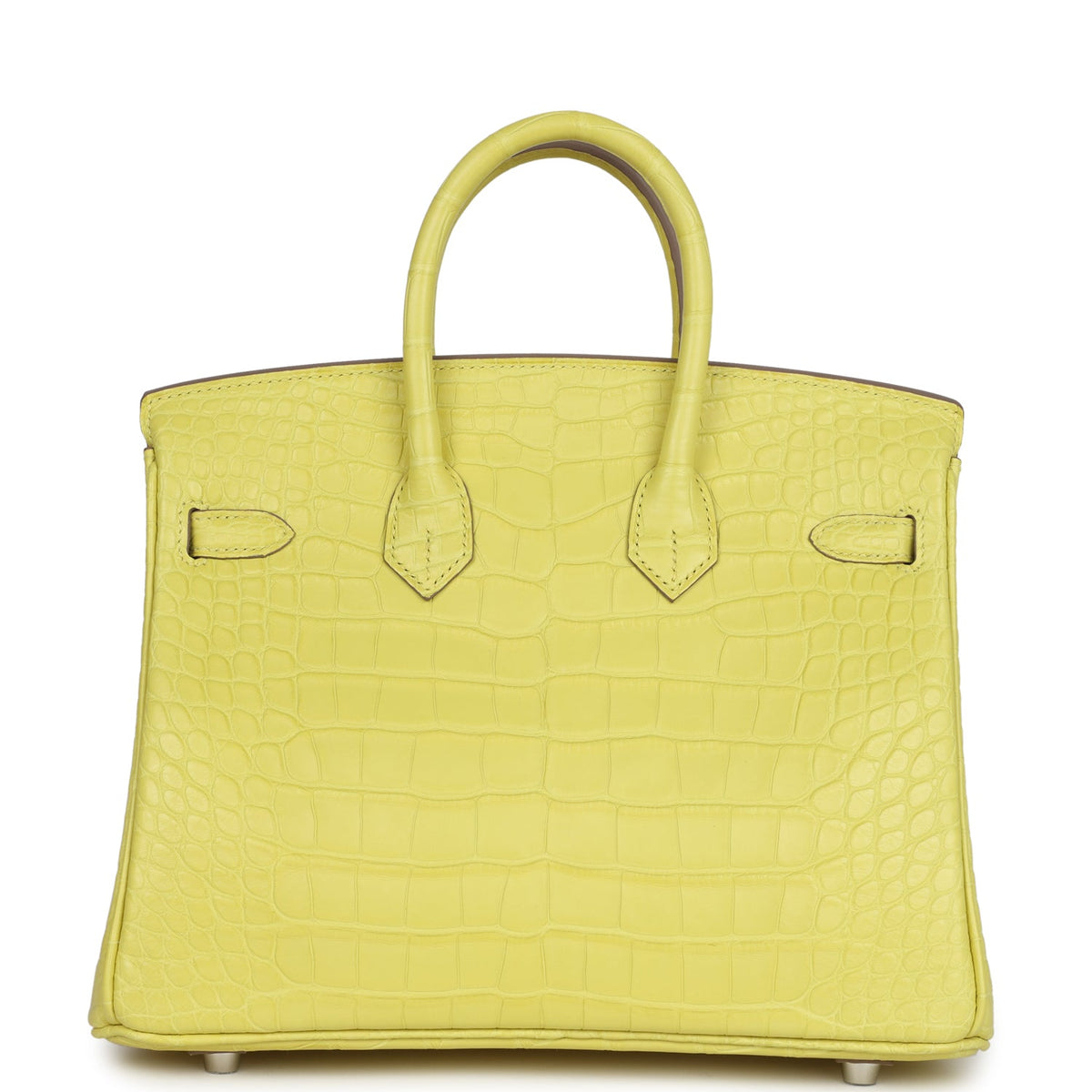 Hermès Birkin 25 Lime Matte Faux Leather Palladium Hardware