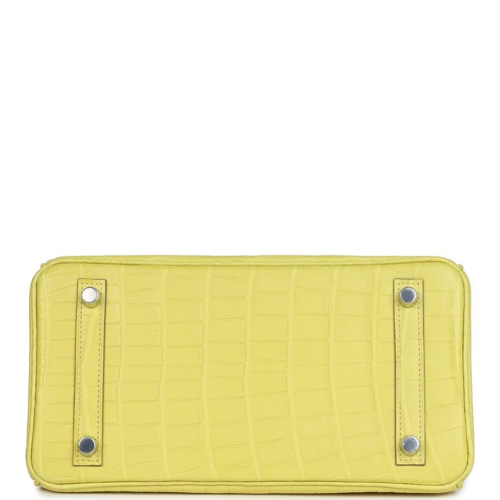 Hermès Birkin 25 Lime Matte Faux Leather Palladium Hardware
