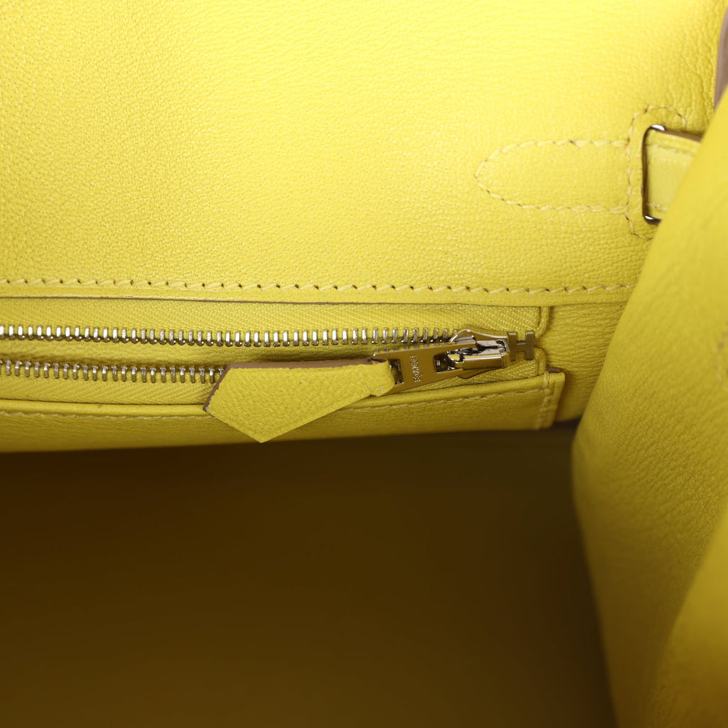 Hermès Birkin 25 Lime Matte Faux Leather Palladium Hardware
