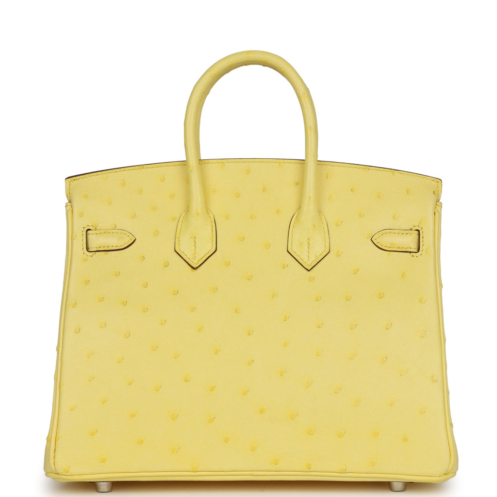 Hermès Birkin 25 Jaune Citron Ostrich Palladium Hardware
