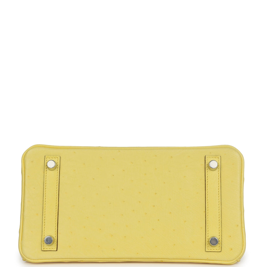 Hermès Birkin 25 Jaune Citron Ostrich Palladium Hardware