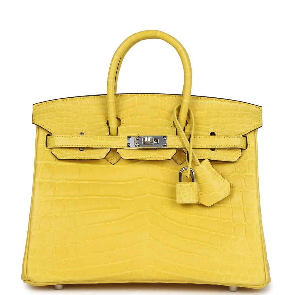 Hermès Birkin 25 Mimosa Matte Faux Leather Palladium Hardware