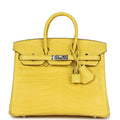 Hermès Birkin 25 Mimosa Matte Faux Leather Palladium Hardware