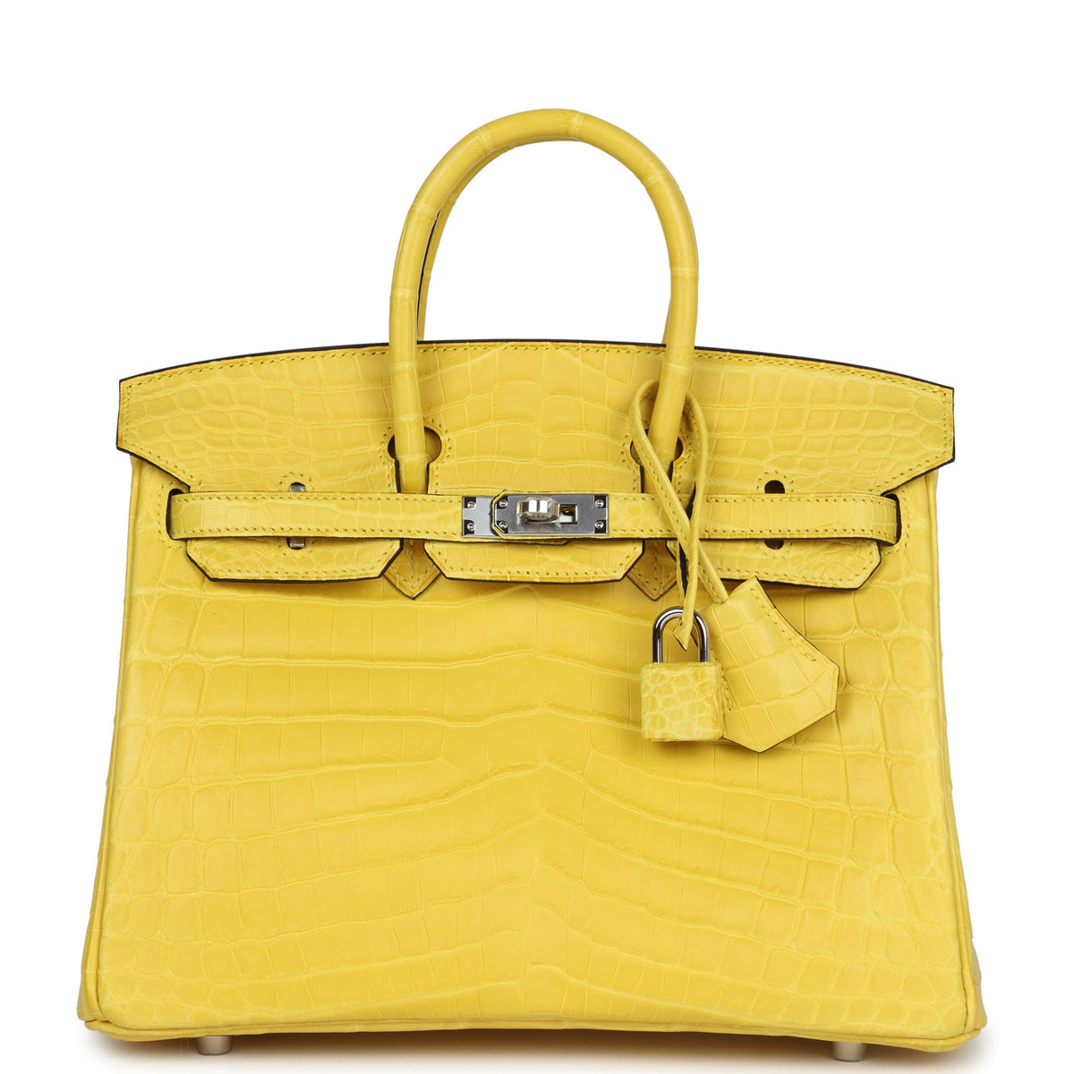 Hermès Birkin 25 Mimosa Matte Faux Leather Palladium Hardware