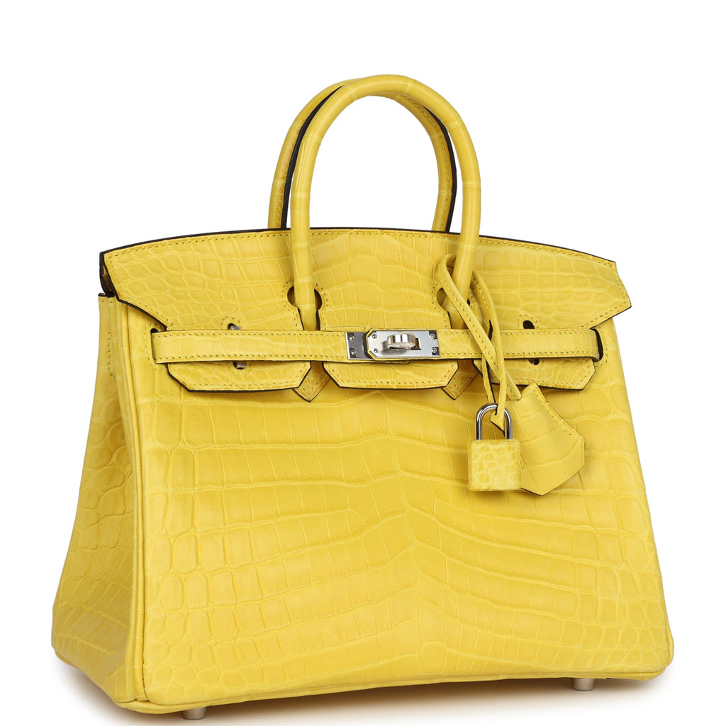 Hermès Birkin 25 Mimosa Matte Faux Leather Palladium Hardware