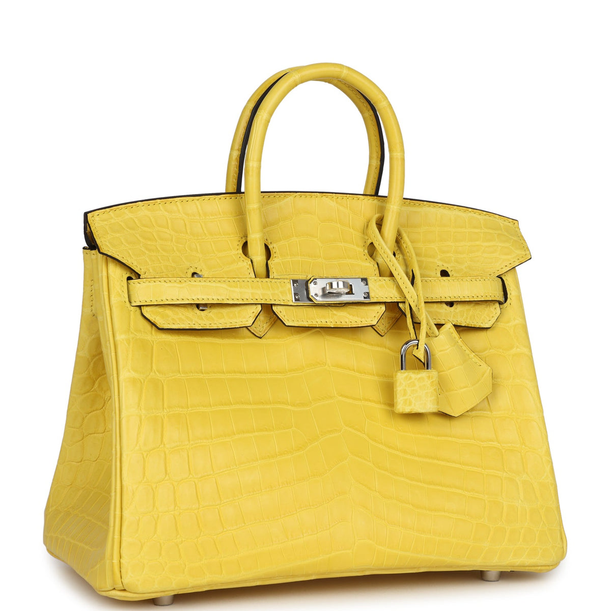 Hermès Birkin 25 Mimosa Matte Faux Leather Palladium Hardware