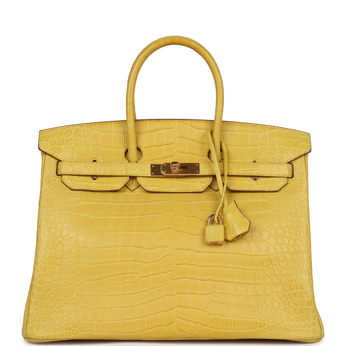 Hermès Birkin 35 Mimosa Matte Faux Leather Gold Hardware
