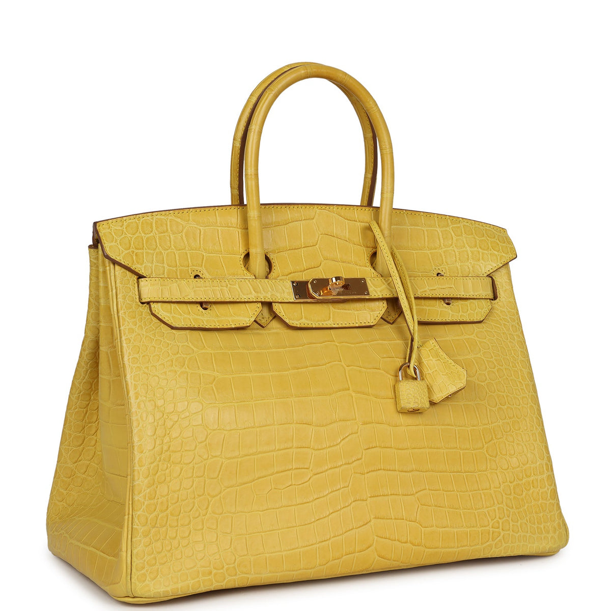 Hermès Birkin 35 Mimosa Matte Faux Leather Gold Hardware