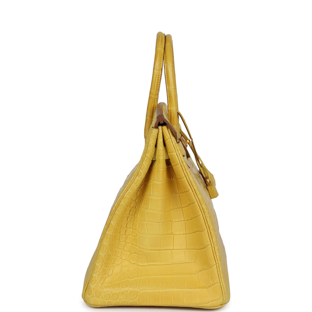 Hermès Birkin 35 Mimosa Matte Faux Leather Gold Hardware