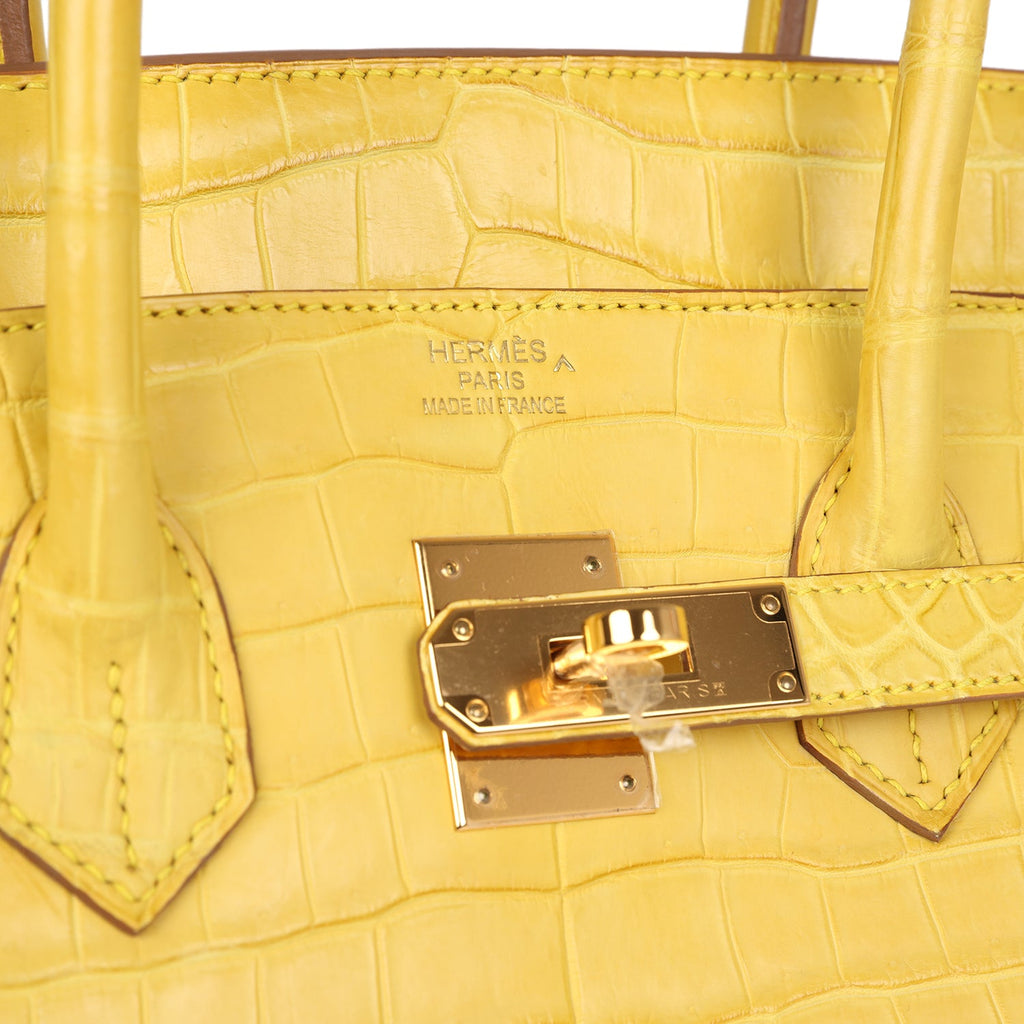Hermès Birkin 35 Mimosa Matte Faux Leather Gold Hardware