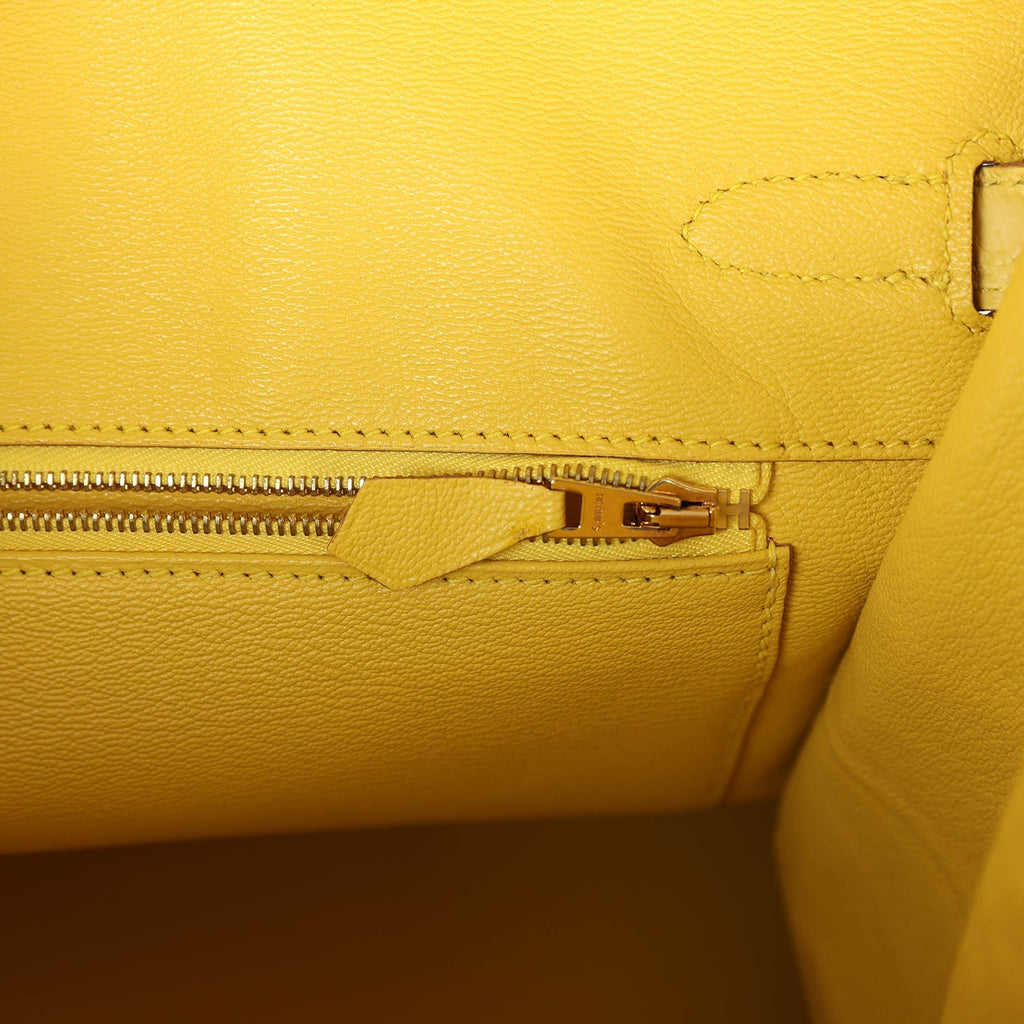 Hermès Birkin 35 Mimosa Matte Faux Leather Gold Hardware
