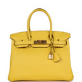 Hermès Birkin 30 Jaune de Naples Novillo Gold Hardware