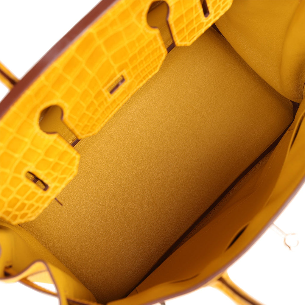 Hermès Birkin 30 Jaune Ambre Shiny Faux Leather and Togo-textured Faux Leather Touch Palladium Hardware