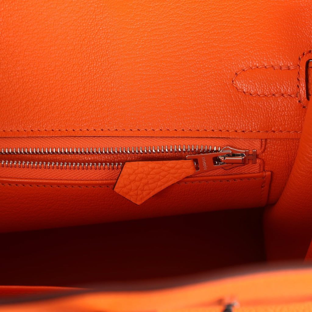 Hermès Birkin 25 Orange Minium Togo Palladium Hardware