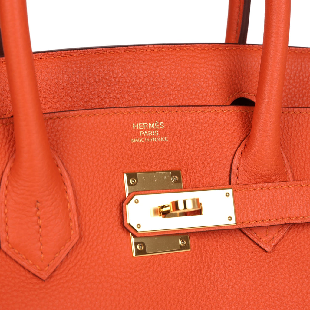 Hermès Birkin 30 Feu Togo Gold Hardware
