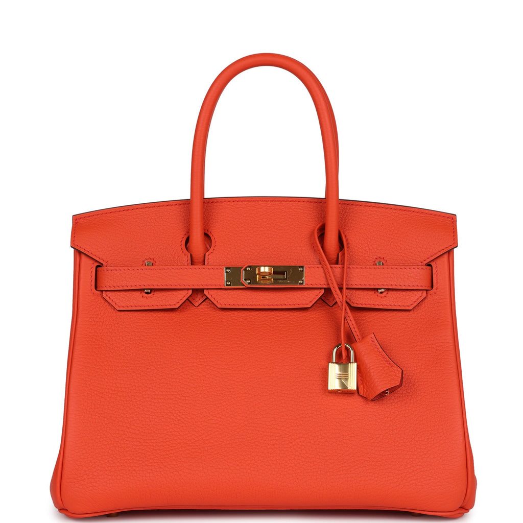 Hermès Birkin 30 Orange Poppy Clemence Gold Hardware