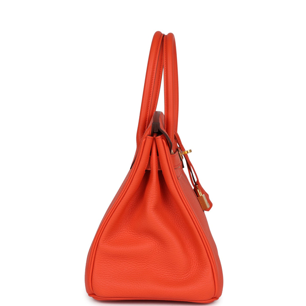 Hermès Birkin 30 Orange Poppy Clemence Gold Hardware