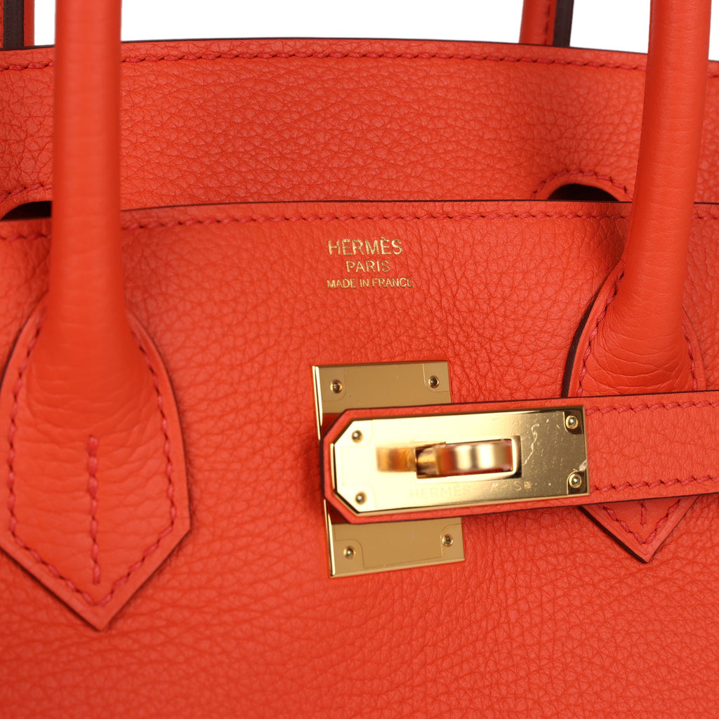 Hermès Birkin 30 Orange Poppy Clemence Gold Hardware