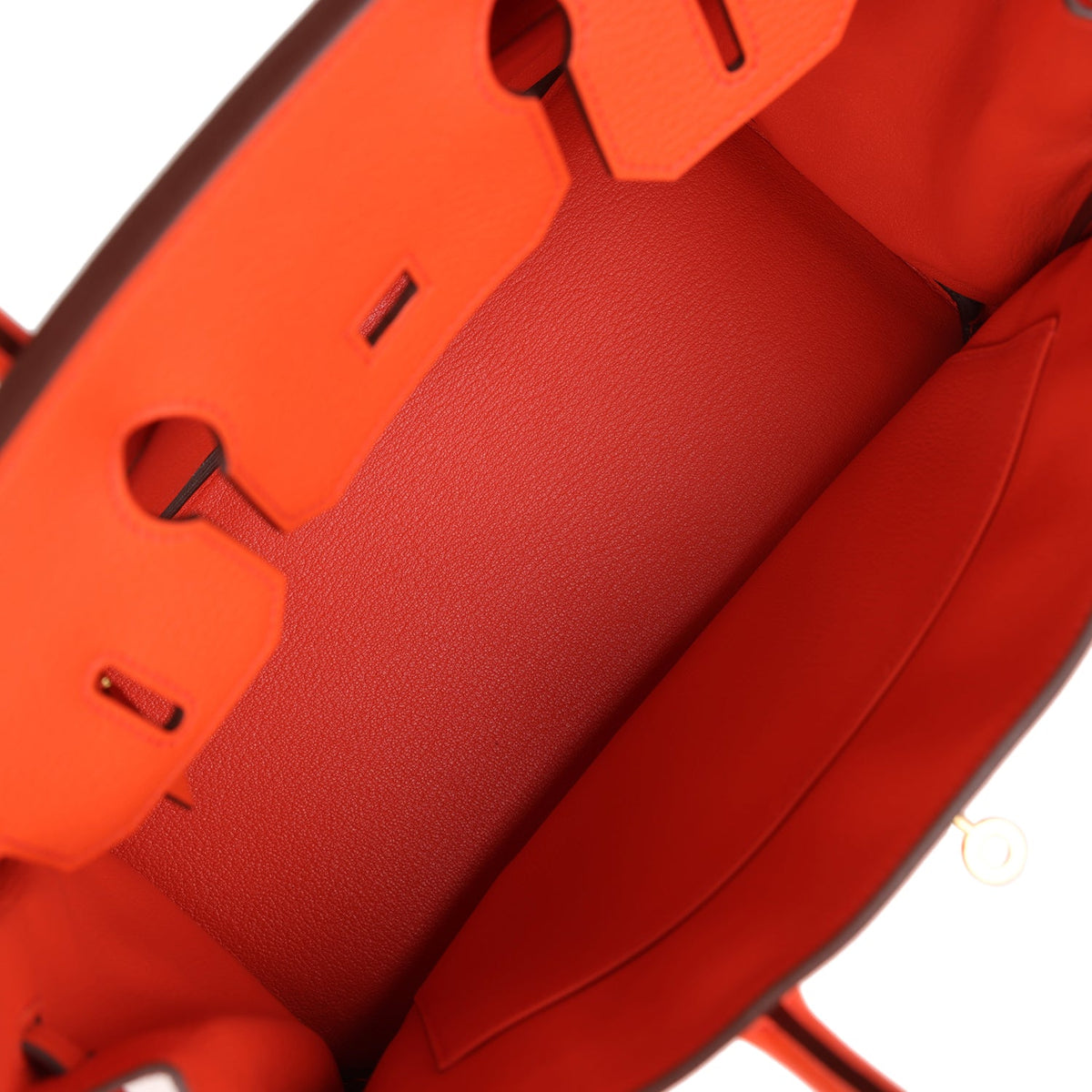 Hermès Birkin 30 Orange Poppy Clemence Gold Hardware