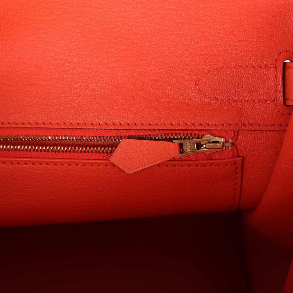Hermès Birkin 30 Orange Poppy Clemence Gold Hardware