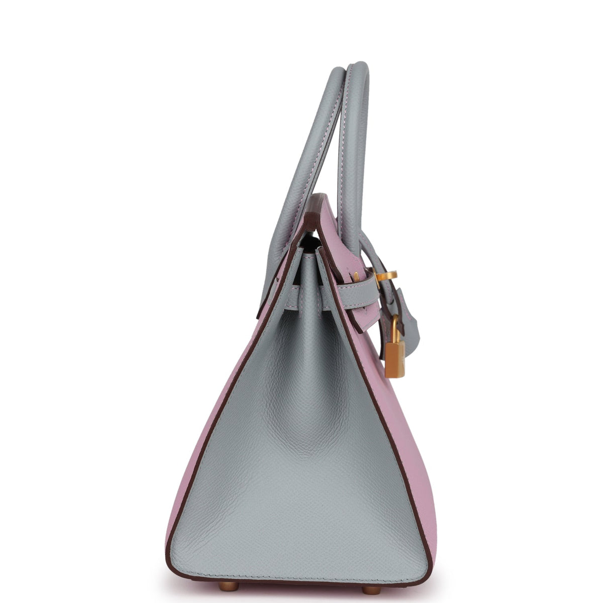Hermès Special Order (HSS) Birkin 25 Mauve Sylvestre and Bleu Glacier Epsom Brushed Gold Hardware