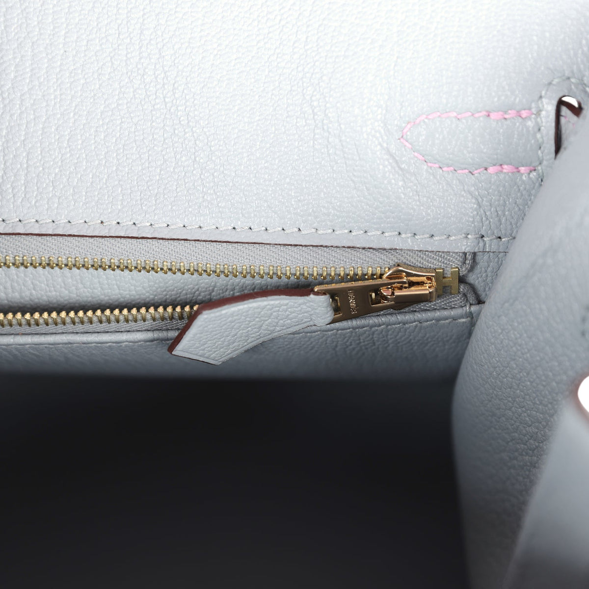 Hermès Special Order (HSS) Birkin 25 Mauve Sylvestre and Bleu Glacier Epsom Brushed Gold Hardware