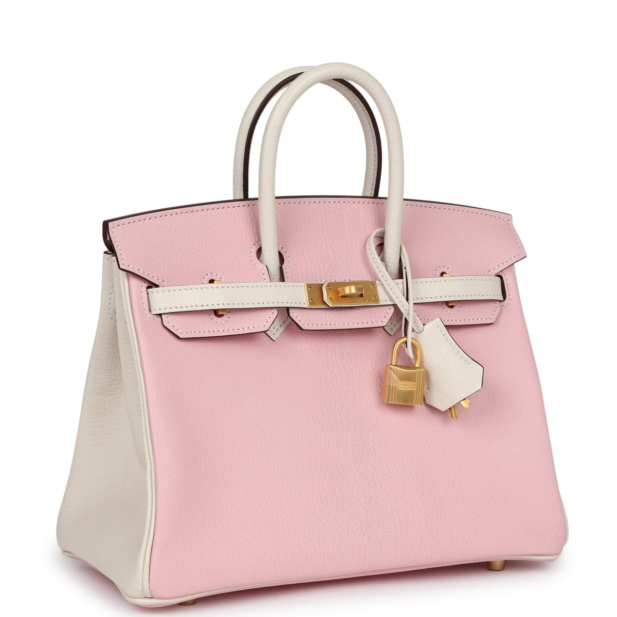 Hermès Special Order (HSS) Birkin 25 Rose Sakura and Nata Chevre Brushed Gold Hardware