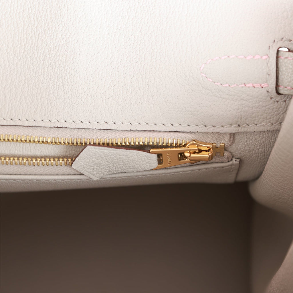Hermès Special Order (HSS) Birkin 25 Rose Sakura and Gris Perle Chevre Mysore Rose Gold Hardware