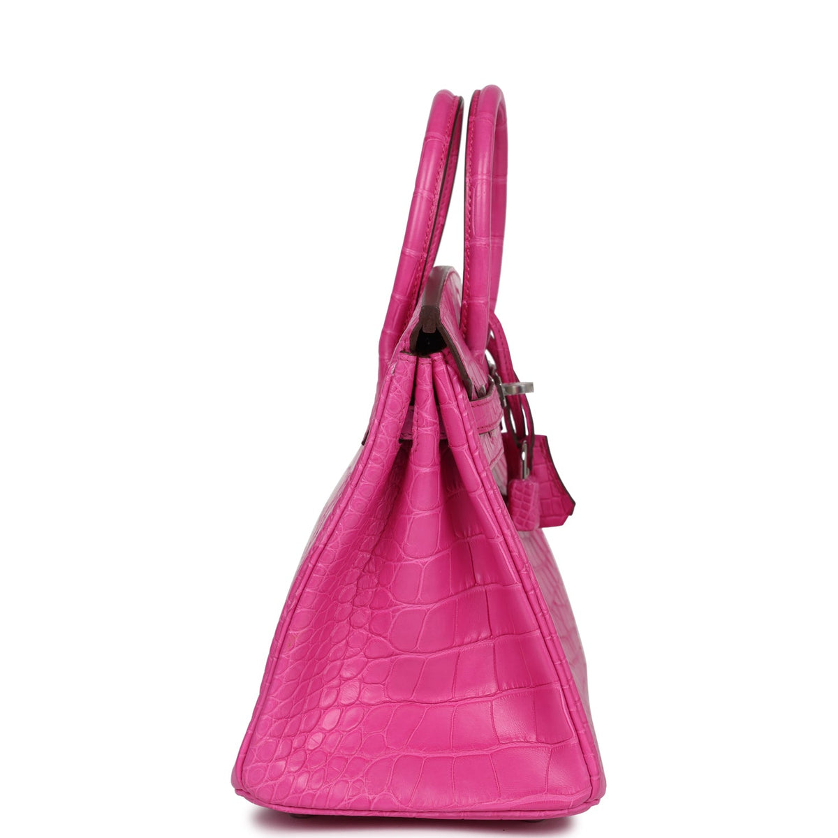 Hermès Birkin 25 Rose Shocking Matte Faux Leather Palladium Hardware