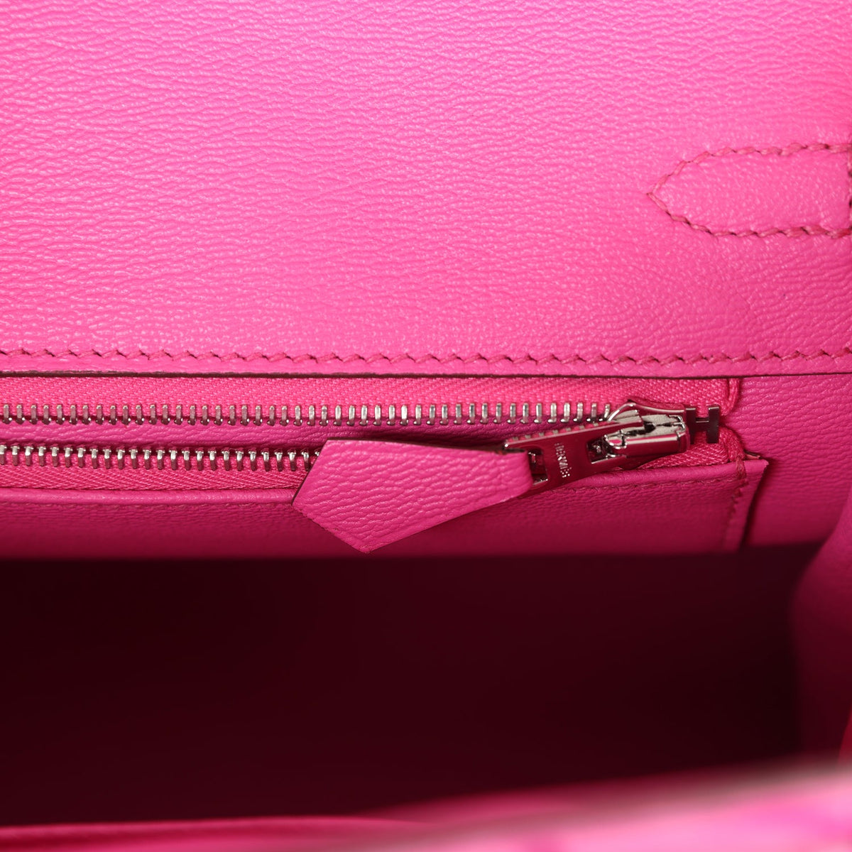 Hermès Birkin 25 Rose Shocking Matte Faux Leather Palladium Hardware