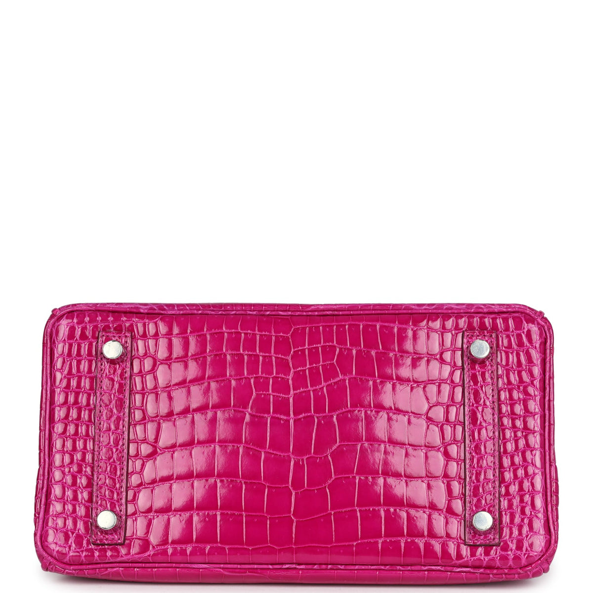 Hermès Birkin 25 Rose Sheherazade Shiny Faux Leather Palladium Hardware