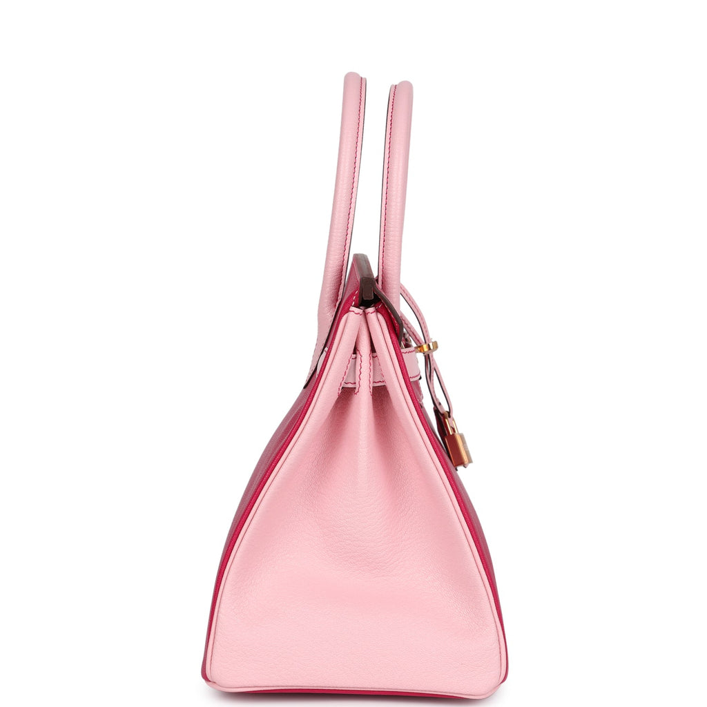Hermès Special Order (HSS) Birkin 30 Rose Mexico and Rose Sakura Chevre Rose Gold Hardware